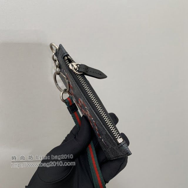 Gucci男包 古驰蛇印花图案拉链卡包零钱包 Gucci手拿零钱包 523903  gdj1566